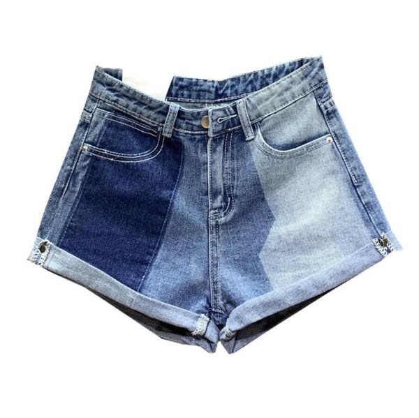 2020 summer new fashion women denim roll shorts female high wiast spell color pocket jean shorts r727, White;black
2020 summer new fashion women denim roll shorts female high wiast spell color pocket jean shorts r727, White;black