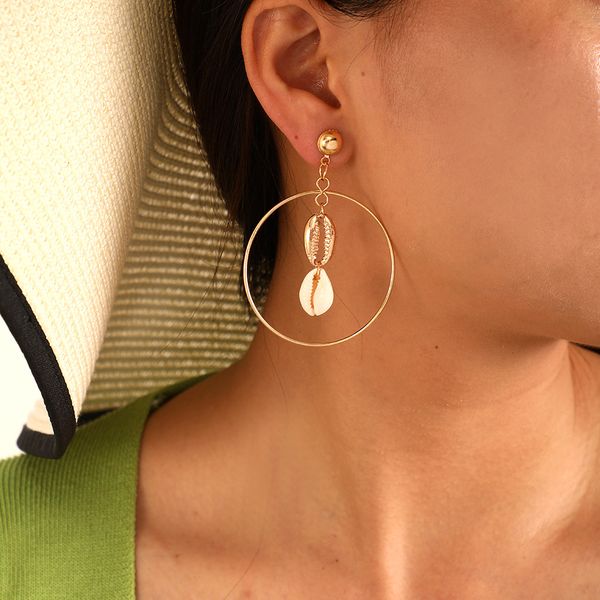 big geometric stud earrings new korean alloy round circle shell earrings unique design gold color earrings jewelry wholesale, Silver
big geometric stud earrings new korean alloy round circle shell earrings unique design gold color earrings jewelry wholesale, Silver