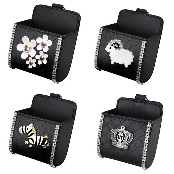 car organizer box bag air vent hanging diamond crystal leather universal car mobile phone holder automobile interior accessories
car organizer box bag air vent hanging diamond crystal leather universal car mobile phone holder automobile interior accessories