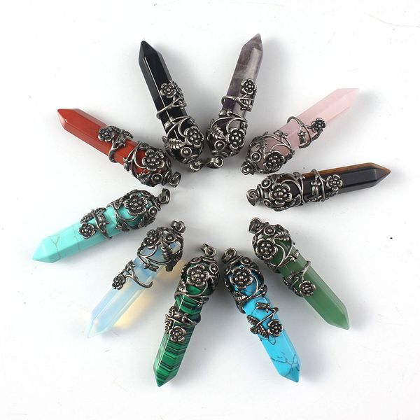 wholesale 10 pcs silver plated flower wrap hexagon prism green turquoise stone pendant lapis lazuli fashion jewelry
wholesale 10 pcs silver plated flower wrap hexagon prism green turquoise stone pendant lapis lazuli fashion jewelry