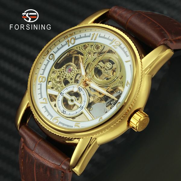 forsining royal vintage men auto mechanical watches brown leather strap golden golden skeleton dial casual business wristwatches, Slivery;brown
forsining royal vintage men auto mechanical watches brown leather strap golden golden skeleton dial casual business wristwatches, Slivery;brown