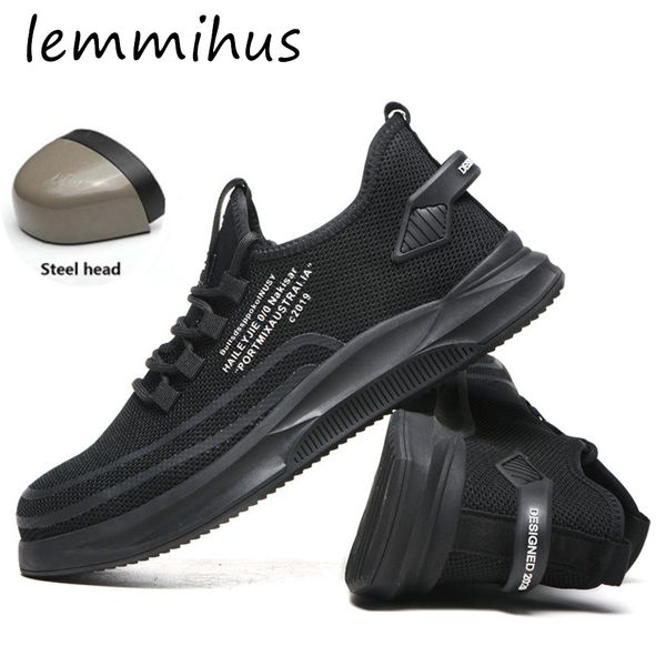 work safety shoes lightweight breathable casual shoes outdoor sports running stretch knit upper men's sports, Black
work safety shoes lightweight breathable casual shoes outdoor sports running stretch knit upper men's sports, Black