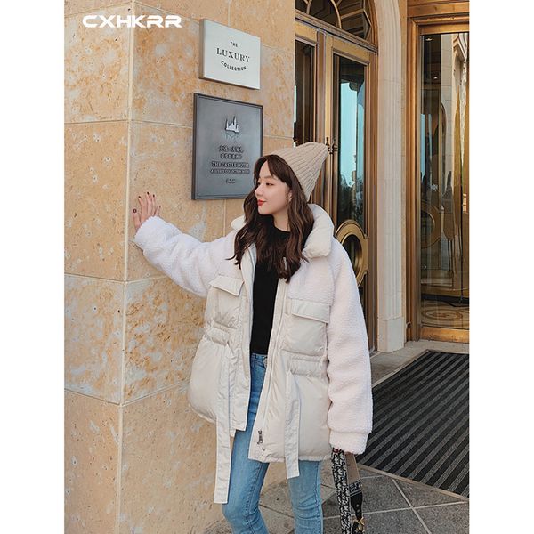 cxhkrr casual small wool stitching cotton coat jacket 2019 winter new korean loose bf college style coat women, Black
cxhkrr casual small wool stitching cotton coat jacket 2019 winter new korean loose bf college style coat women, Black