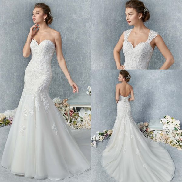 mermaid kenneth winston wedding dresses strapless sleeveless tulle lace applique backless wedding gown sweep train robe de mariée, White
mermaid kenneth winston wedding dresses strapless sleeveless tulle lace applique backless wedding gown sweep train robe de mariée, White