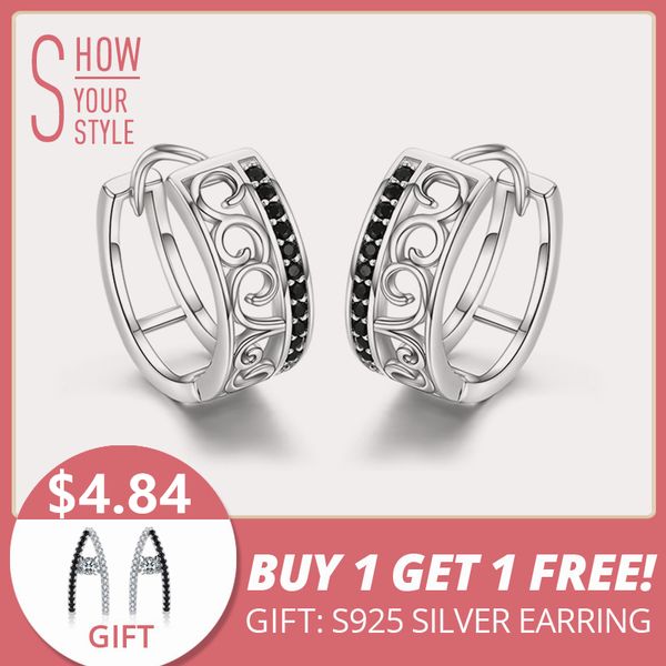 925 sterling silver black spinel trendy engagement hoop earrings for women fine jewelry bijoux pendientes mujer moda 2018 i030, Golden;silver
925 sterling silver black spinel trendy engagement hoop earrings for women fine jewelry bijoux pendientes mujer moda 2018 i030, Golden;silver