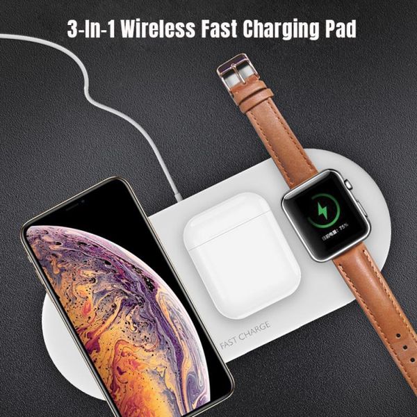 3 in 1 wireless charger pad 10w fast charge for qi smart cell phone & appl watch & bluetooth headphones wireless
3 in 1 wireless charger pad 10w fast charge for qi smart cell phone & appl watch & bluetooth headphones wireless