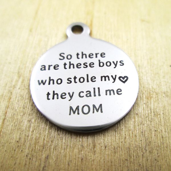 20pcs/lot-so there are these boys who stole my heart stainless steel charms - laser engraved - customized - diy charms pendants, Silver
20pcs/lot-so there are these boys who stole my heart stainless steel charms - laser engraved - customized - diy charms pendants, Silver