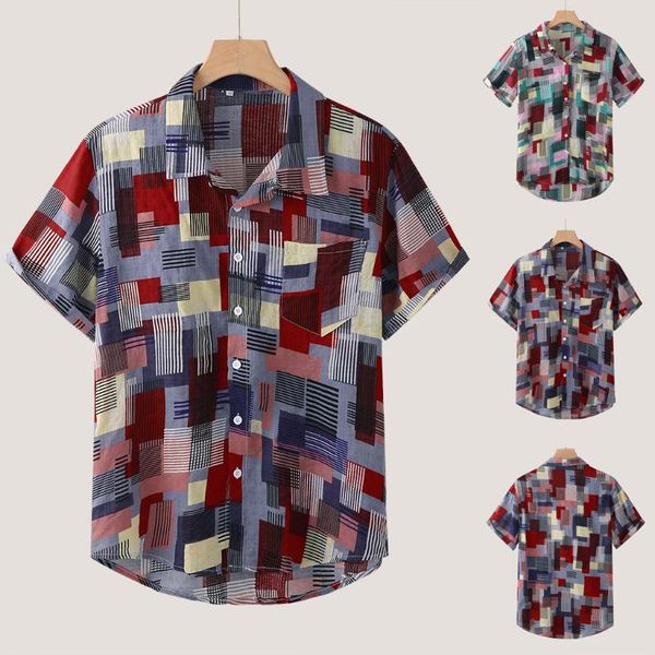 men's casual shirts summer loose short sleeve print button down shirt regular-fit male fashion clothes, White;black
men's casual shirts summer loose short sleeve print button down shirt regular-fit male fashion clothes, White;black