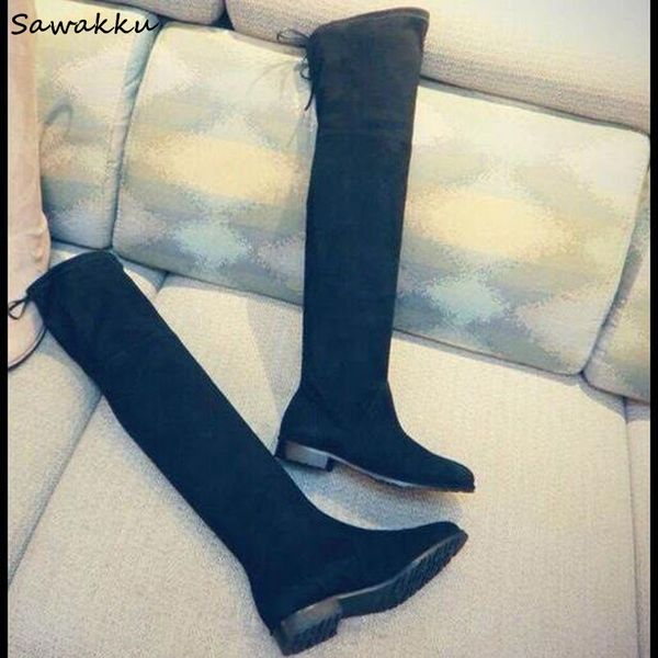 suede leather women streth fabric thigh high boots fashion winter stovepipe high heels long boots lace up flats super star shoes, Black
suede leather women streth fabric thigh high boots fashion winter stovepipe high heels long boots lace up flats super star shoes, Black