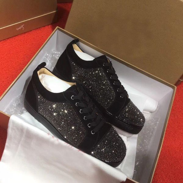 luxury fashion spikes strass junior red bottom sneakers for men,women low r brand casual walking party wedding, Black
luxury fashion spikes strass junior red bottom sneakers for men,women low r brand casual walking party wedding, Black