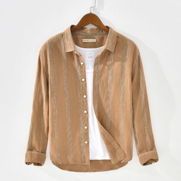 2020 men's long sleeve shirts 100%linen summer casual striped shirts man turn-down collar thin blouse y2487, White;black
2020 men's long sleeve shirts 100%linen summer casual striped shirts man turn-down collar thin blouse y2487, White;black