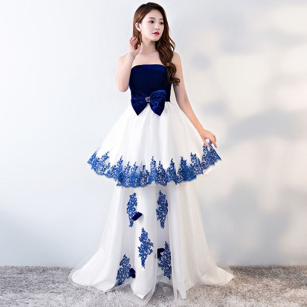 runway dresses chinese blue white porcelain celebrity elegant strapless trailing evening dress oriental bow women vestidos de festa, Black
runway dresses chinese blue white porcelain celebrity elegant strapless trailing evening dress oriental bow women vestidos de festa, Black