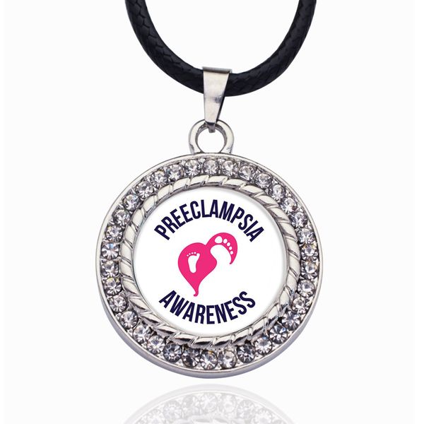 preeclampsia awareness circle charm crystal round small pendant necklace elegant women jewelry gifts, Bronze;silver
preeclampsia awareness circle charm crystal round small pendant necklace elegant women jewelry gifts, Bronze;silver