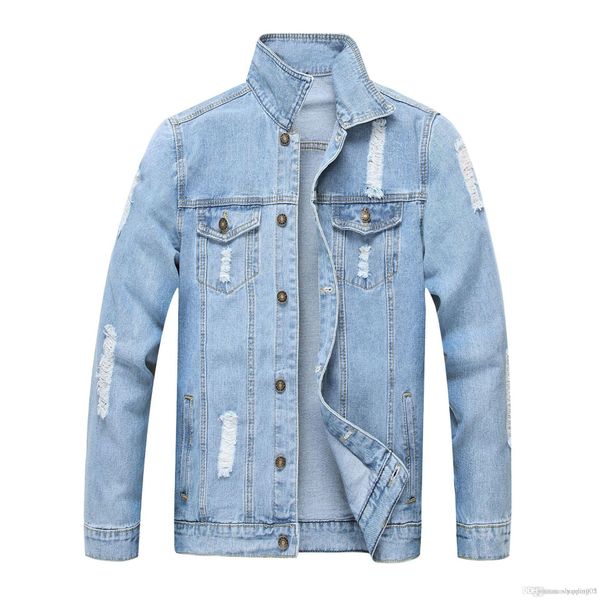 2019 european and american blouse denim jacket male jacket hole light color men's self-cultivation trend male, Black;brown
2019 european and american blouse denim jacket male jacket hole light color men's self-cultivation trend male, Black;brown