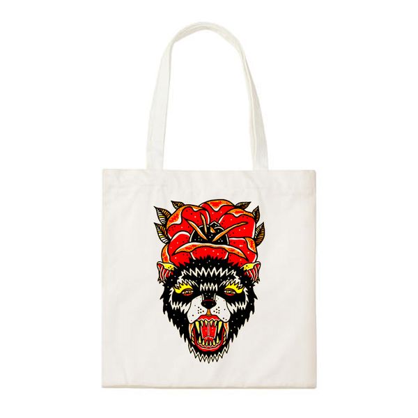hand drawing cat guns and flowers rock n roll tattoo daily canvas shopping bag handbags school bags 
hand drawing cat guns and flowers rock n roll tattoo daily canvas shopping bag handbags school bags