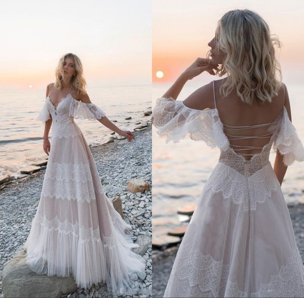 new boho beach wedding dresses 2020 off shoulder lace appliques bridal gowns backless a line wedding dress robe de mariee, White
new boho beach wedding dresses 2020 off shoulder lace appliques bridal gowns backless a line wedding dress robe de mariee, White