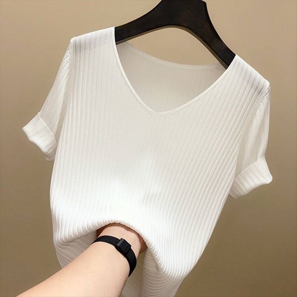 2020 short-sleeved t- women's half-sleeved ice silk knitted v-neck base 2020 short-sleeved t-shirt women's half-sleeved ice silk k, White
2020 short-sleeved t- women's half-sleeved ice silk knitted v-neck base 2020 short-sleeved t-shirt women's half-sleeved ice silk k, White
