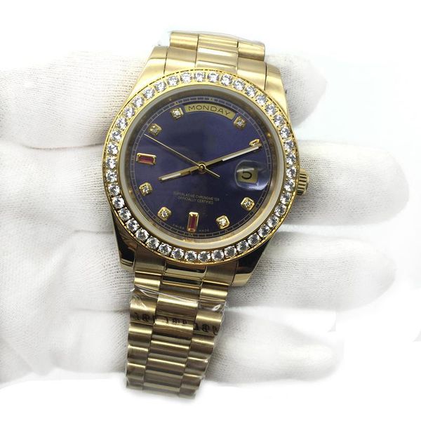 sell luxury mens watch blue dial 18k gold president sapphire cystal diamond number men watches automatic mechanical movement male wrist, Slivery;brown
sell luxury mens watch blue dial 18k gold president sapphire cystal diamond number men watches automatic mechanical movement male wrist, Slivery;brown