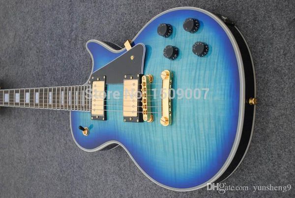custom electric guitar, blue burst maple golden hardware, accept customization 
custom electric guitar, blue burst maple golden hardware, accept customization