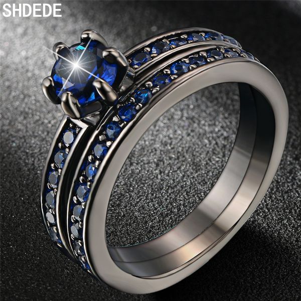 shdede blue cubic zirconia promise rings for women classic black wedding party jewelry anniversary gift +lyr487, Golden;silver 
shdede blue cubic zirconia promise rings for women classic black wedding party jewelry anniversary gift +lyr487, Golden;silver