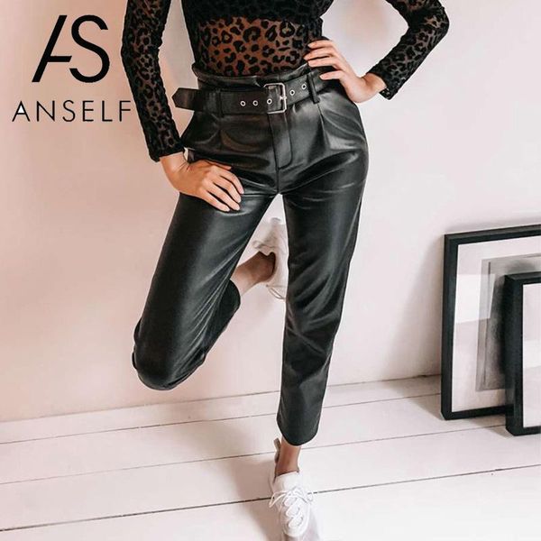 2019 korean fashion sweatpants women pu leather pants straight legs belted waist crop pants casual trousers female joggers black, Black;white
2019 korean fashion sweatpants women pu leather pants straight legs belted waist crop pants casual trousers female joggers black, Black;white