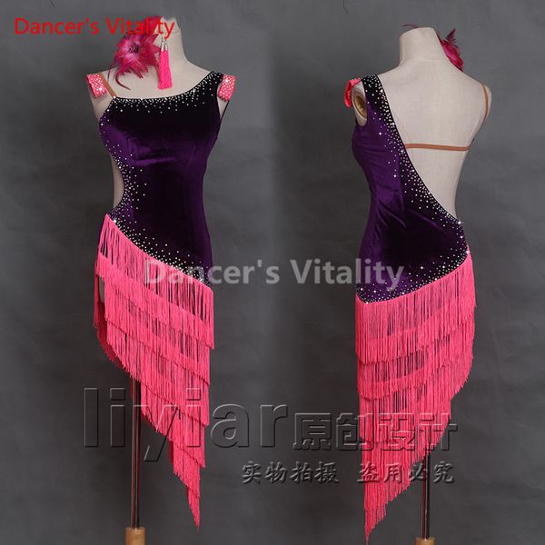 custom made latin dance dresses sleeveless design dance dress ballroom competition dresses latin tassel skirt, Black;red
custom made latin dance dresses sleeveless design dance dress ballroom competition dresses latin tassel skirt, Black;red