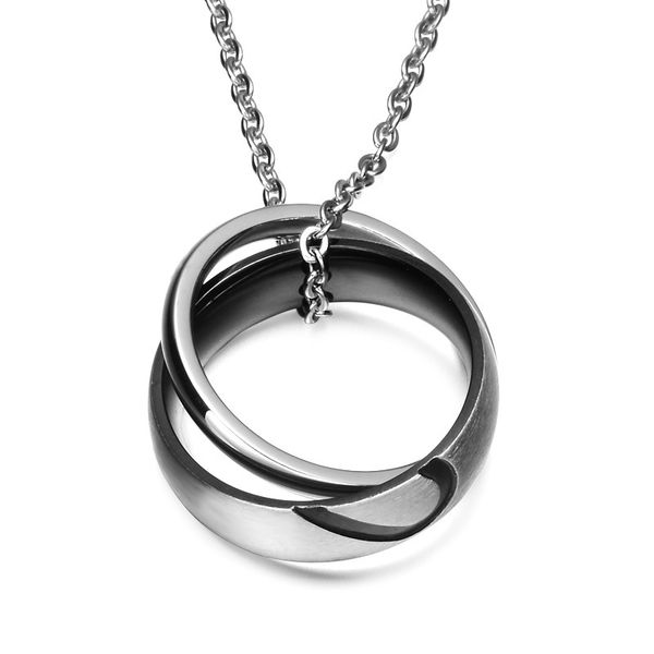 usenset crystal inlaid double ring love titanium steel lover pendant distribution containment link o-chain stainless steel necklace unisex, Silver
usenset crystal inlaid double ring love titanium steel lover pendant distribution containment link o-chain stainless steel necklace unisex, Silver