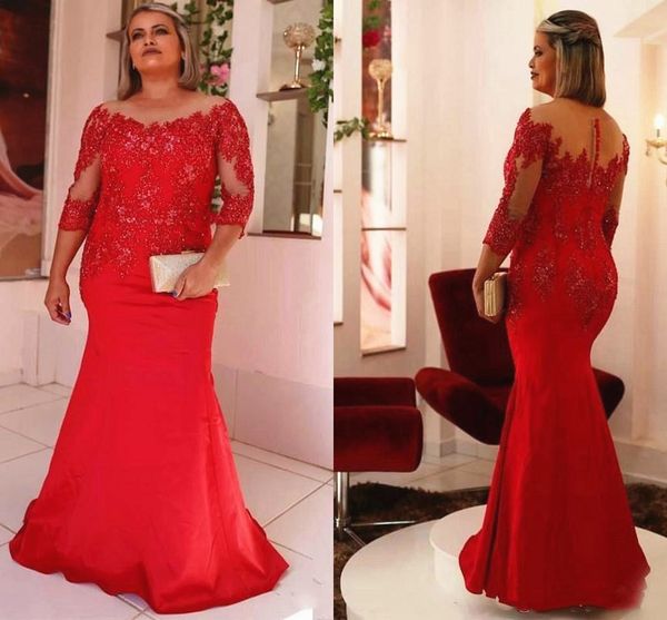 red lace mother of the bride dress plus size long sleeve sheer neck mermaif floor length formal prom wedding party gowns 2020, Black;red
red lace mother of the bride dress plus size long sleeve sheer neck mermaif floor length formal prom wedding party gowns 2020, Black;red