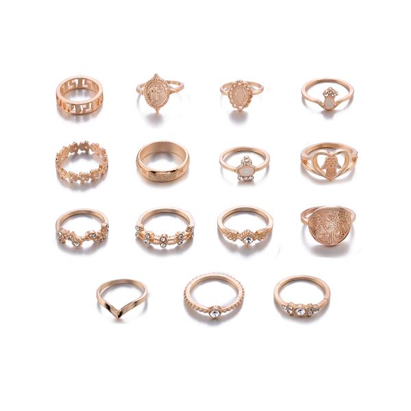 15pcs/set retro beauty avatar gold coin cross ring set pattern love fatima palm ring ring set for women, Silver
15pcs/set retro beauty avatar gold coin cross ring set pattern love fatima palm ring ring set for women, Silver