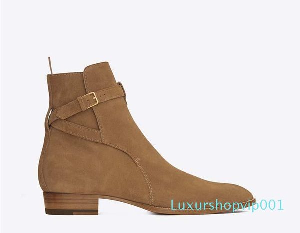 2018 new england pointed toe wyatt men boots buckle strap slp ankle luxury suede boots 02, Black
2018 new england pointed toe wyatt men boots buckle strap slp ankle luxury suede boots 02, Black