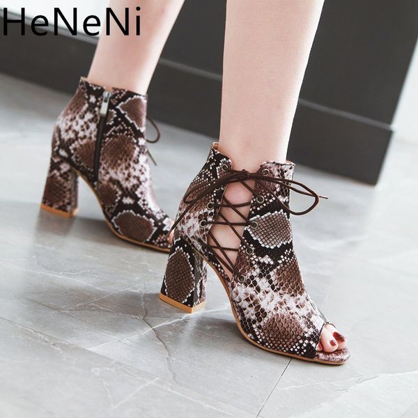 fashion women shoes summer roman open toe women boots casual snakeskin pattern ankle boots thick high heels 34-43, Black
fashion women shoes summer roman open toe women boots casual snakeskin pattern ankle boots thick high heels 34-43, Black