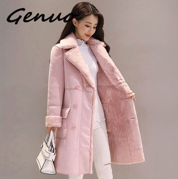 genuo new 2019 women suede fur winter coat 2019 fashion thick faux sheepskin long jacket overcoat female solid warm trench coats, Tan;black
genuo new 2019 women suede fur winter coat 2019 fashion thick faux sheepskin long jacket overcoat female solid warm trench coats, Tan;black