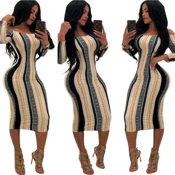 New Arrival Summer Party Dresses Long Sleeve Slash Neck Skinny Dress Lady Striped Club Dresses Female Clothing
New Arrival Summer Party Dresses Long Sleeve Slash Neck Skinny Dress Lady Striped Club Dresses Female Clothing