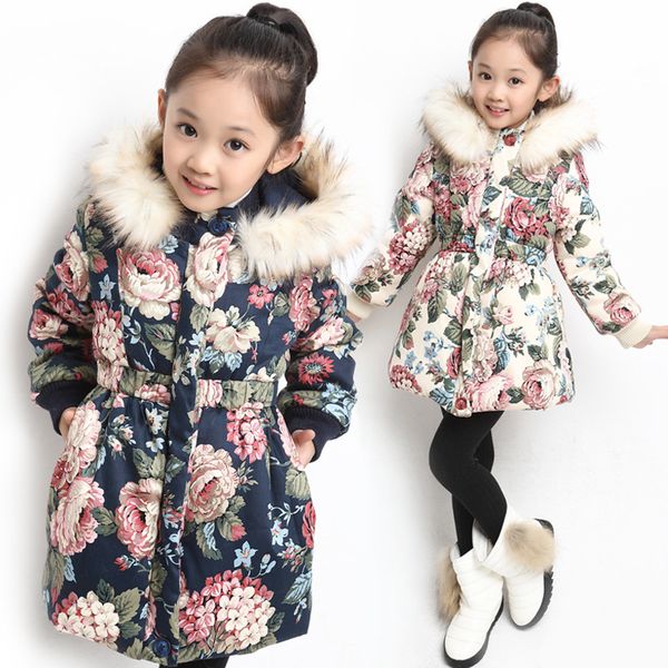 winter girls fur collar hooded jacket printed flowers zipper coat for girls kids padded jacket casual children's outerwear, Blue;gray
winter girls fur collar hooded jacket printed flowers zipper coat for girls kids padded jacket casual children's outerwear, Blue;gray