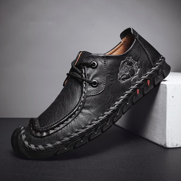 mens casual shoes men new spring autumn genuine leather fashion sneakers lace-up handmade sewing high style man black shoes 
mens casual shoes men new spring autumn genuine leather fashion sneakers lace-up handmade sewing high style man black shoes