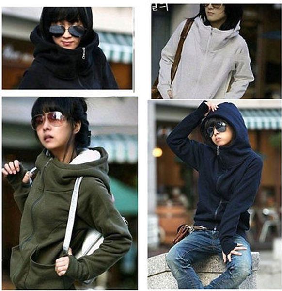 2016 new casual women hoodies coat jacket high tie zipper sweatshirt hooded outerwear, Black
2016 new casual women hoodies coat jacket high tie zipper sweatshirt hooded outerwear, Black