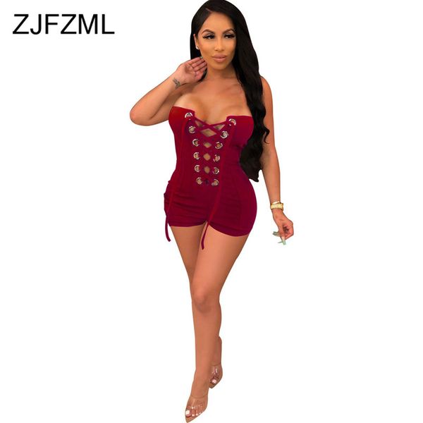 lace up beach playsuit women backless strapless skinny short overall 2020 summer sleeveless bodycon one piece bodysuits, Black;white
lace up beach playsuit women backless strapless skinny short overall 2020 summer sleeveless bodycon one piece bodysuits, Black;white