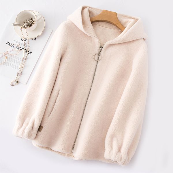 attyyws women's short paragraph 2019 autumn and winter new grain velvet zipper hooded jacket soft and comfortable wool coat, Black
attyyws women's short paragraph 2019 autumn and winter new grain velvet zipper hooded jacket soft and comfortable wool coat, Black