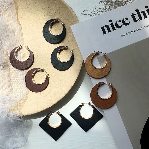 european and american vintage simple geometric circle wood dangle earrings personality fashion women girl jewelry accessories, Golden;silver
european and american vintage simple geometric circle wood dangle earrings personality fashion women girl jewelry accessories, Golden;silver