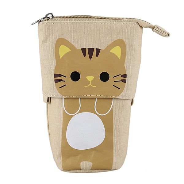 canvas cartoon cute cat pencil pouch bag stationery pen case box with zipper closure -khaki
canvas cartoon cute cat pencil pouch bag stationery pen case box with zipper closure -khaki