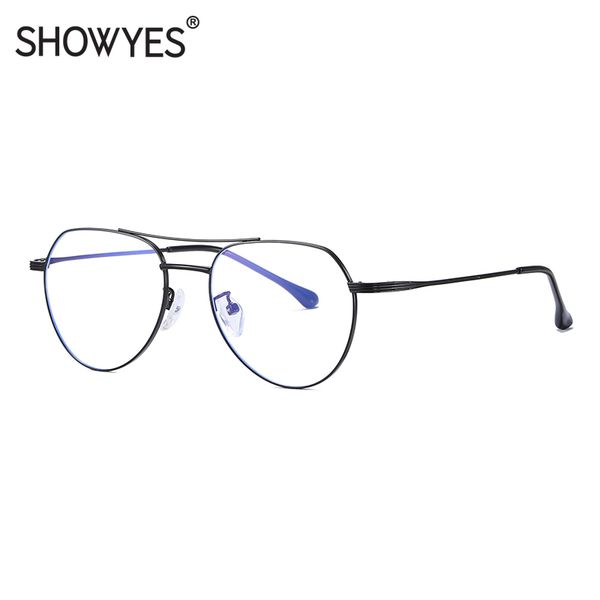 showyes anti blue light glasses irregular metal two bridge big size shape radiation blocking computer screen plain eyeglass 035, White;black
showyes anti blue light glasses irregular metal two bridge big size shape radiation blocking computer screen plain eyeglass 035, White;black