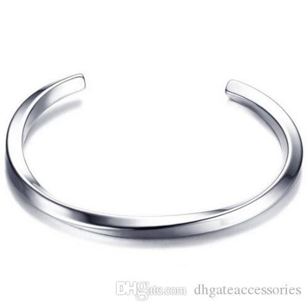 women's bangles 4mm stainless steel c word twisted opening ladies bracelet three colors bracelets, Black
women's bangles 4mm stainless steel c word twisted opening ladies bracelet three colors bracelets, Black