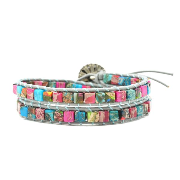 women leather bracelets mix natural stones 2 strands wrap bracelets vintage weaving bead bracelet, Black
women leather bracelets mix natural stones 2 strands wrap bracelets vintage weaving bead bracelet, Black