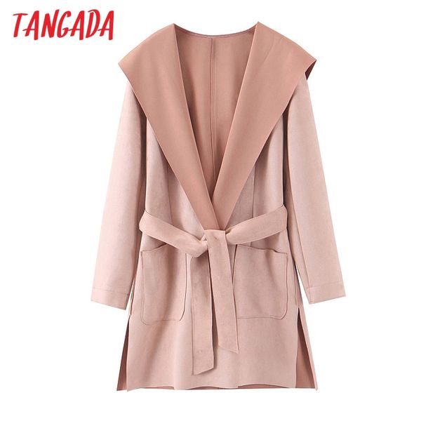 tangada women loose suede hooded jacket coat with belt 2019 autumn winter female vintage solid oversized coat qb11, Black;brown
tangada women loose suede hooded jacket coat with belt 2019 autumn winter female vintage solid oversized coat qb11, Black;brown