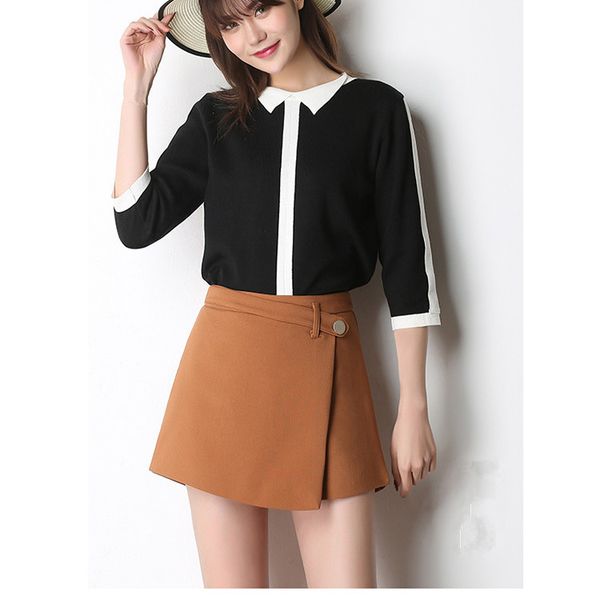 2019 women summer solid office lady shorts high waist casual irregular wide leg shorts slim cotton skirts, White;black
2019 women summer solid office lady shorts high waist casual irregular wide leg shorts slim cotton skirts, White;black