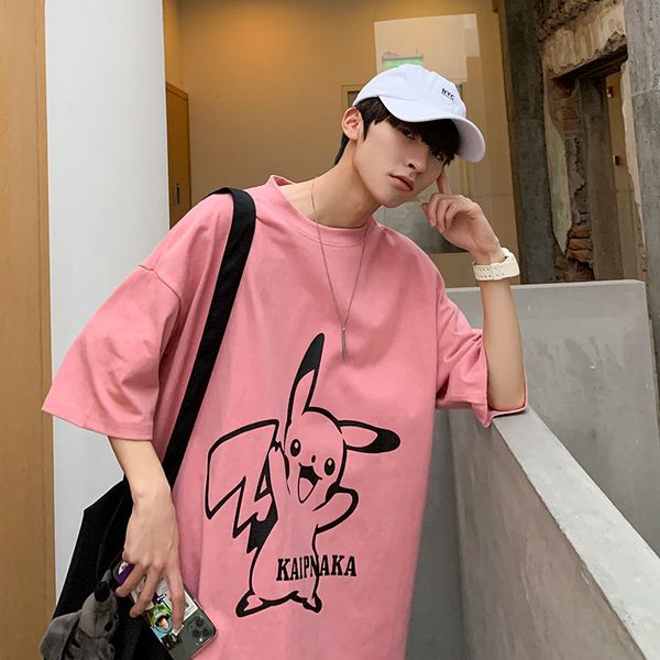 2020 summer new youth popular loose men's personality printed five-point sleeve t-shirt fashion casual round neck pullover, White;black
2020 summer new youth popular loose men's personality printed five-point sleeve t-shirt fashion casual round neck pullover, White;black