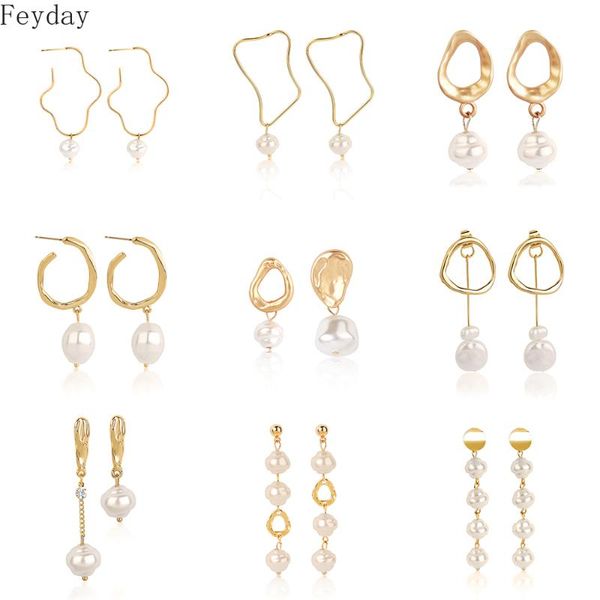 new girl statement korean pearl earrings for women gold irregular simulated pearl dangle earring party wedding gift for girl, Silver
new girl statement korean pearl earrings for women gold irregular simulated pearl dangle earring party wedding gift for girl, Silver