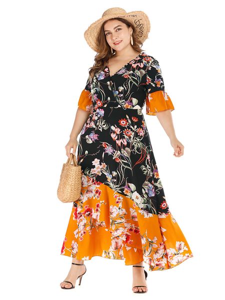 oversize irregular patchwork summer dresses black and orange floral half sleeve womens designer dresses v neck casual loose high waist, Black;gray
oversize irregular patchwork summer dresses black and orange floral half sleeve womens designer dresses v neck casual loose high waist, Black;gray