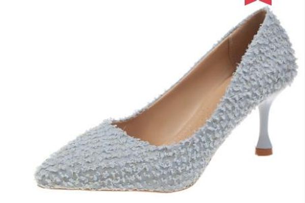 2019 women's shoes in spring and autumn with new style high heel fine heel pointed end woollen yarn shoes@4061, Black
2019 women's shoes in spring and autumn with new style high heel fine heel pointed end woollen yarn shoes@4061, Black