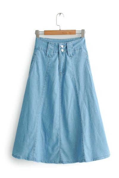 spring summer elegant denim skirts women fashion solid color high waist thin midi skirts female chic all match a-line saias, Black
spring summer elegant denim skirts women fashion solid color high waist thin midi skirts female chic all match a-line saias, Black